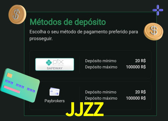 O cassino JJZZ oferece uma grande variedade de métodos de pagamento